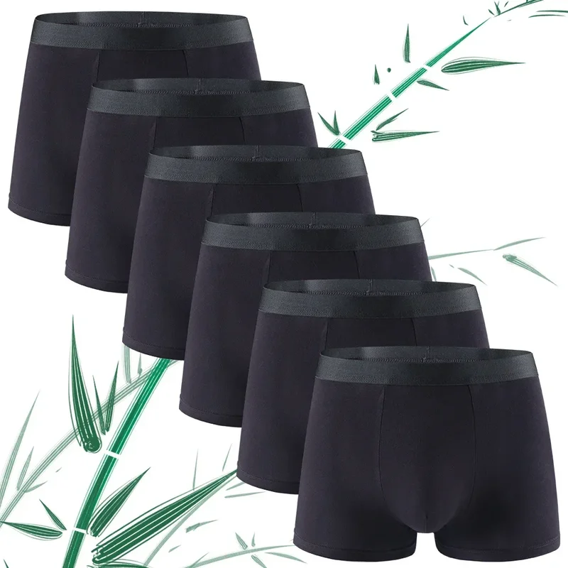 AliExpress - 6-teilige Herrenunterwäsche aus Bambusfaser, einfarbig, einfache Herren-Boxershorts, hochwertige Stoffhose ﻿ Weiches, atmungsaktives 