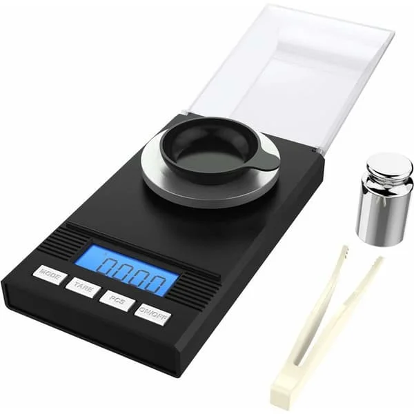 homgeek 50g / 0,001 g milligramvægt, finvægt, MG-vægt, milligramvægt, lommevægt, laboratorievægt med LCD-display, brevvægt, profess