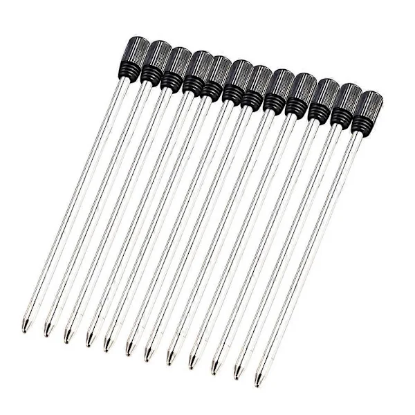 12 st Kulspetspenna Refiller för Cross Pennor Fin Spets Penna Refill 7CM - Svart Bläck