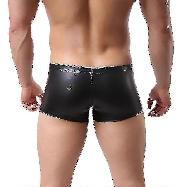 "Sexet Herre Undertøj Boxershorts Kunstlæder Patent Læder Sexede Boxershorts"