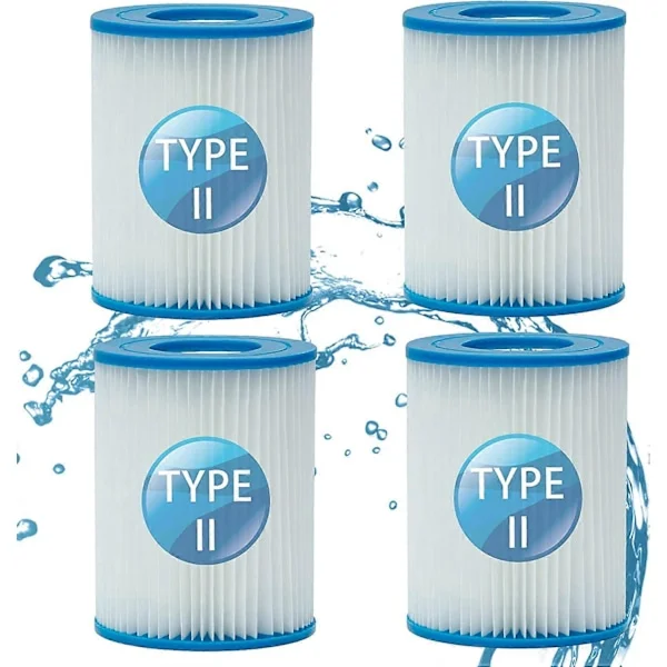 Poolfilter för Bestway Typ II, Spabad Ersättning Uppblåsbara Tillbehör 4.17x5.35 tum (4 ST)