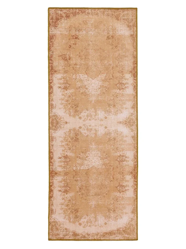 Medallion Washable Small Scarlett Rug - Gold 80X200 Classic Style