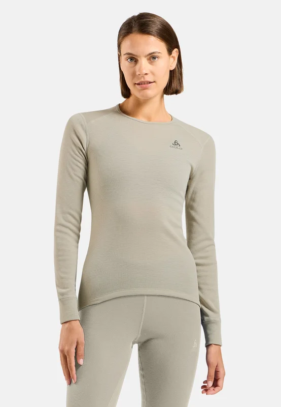 Odlo Active Warm Base Layer Shirt für Damen, M, beige
