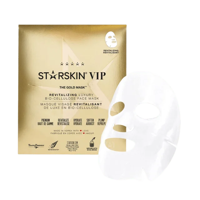 Starskin The Gold Mask VIP Revitalizing Luxury Coconut Bio-Cellulose Face Mask Ansiktsmask & peeling Dam Guld 30ML
