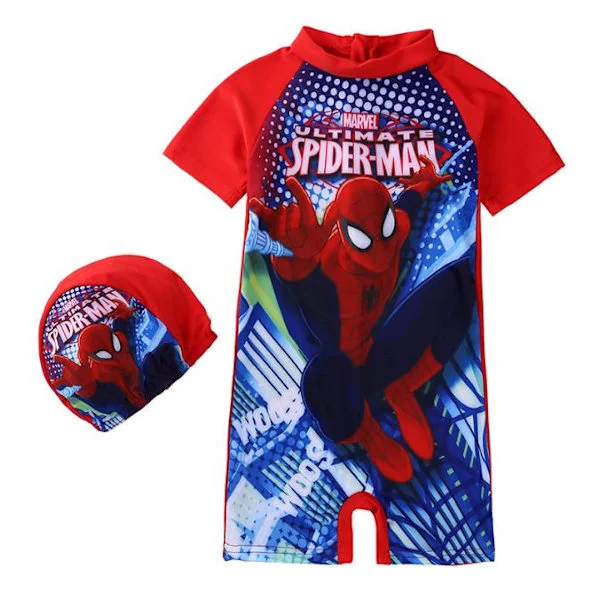 Gutter Spiderman Batman Hel Drakt Badedrakt Surf Solkrem Strandklær & Caps Sommer Badedrakt Spider for Barn