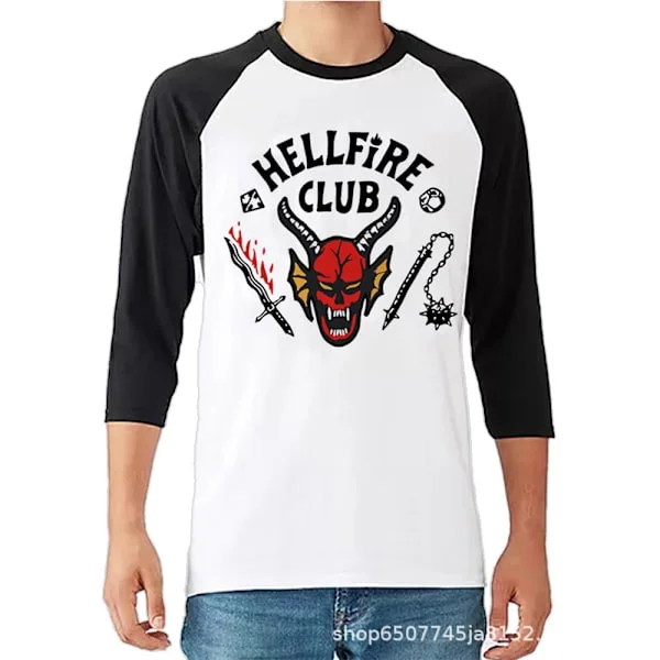 Stranger Things Kortärmad T-shirt | Grafisk Tröja | Vardagliga Fläktkläder *Trekvartsärm 041667* Barn 160 Three-quarter sleeve 041667 Barn 160