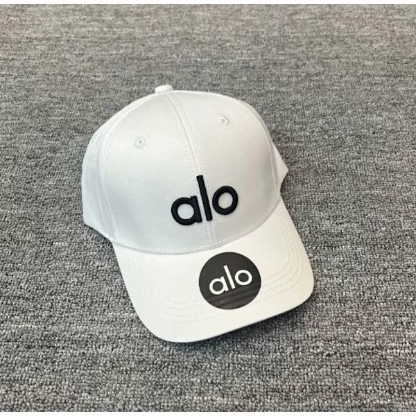 New Alo Yoga Hat Men's and Women's Model Hard Shell Cap Breathable Sports Cap with Sun Protection White Black B