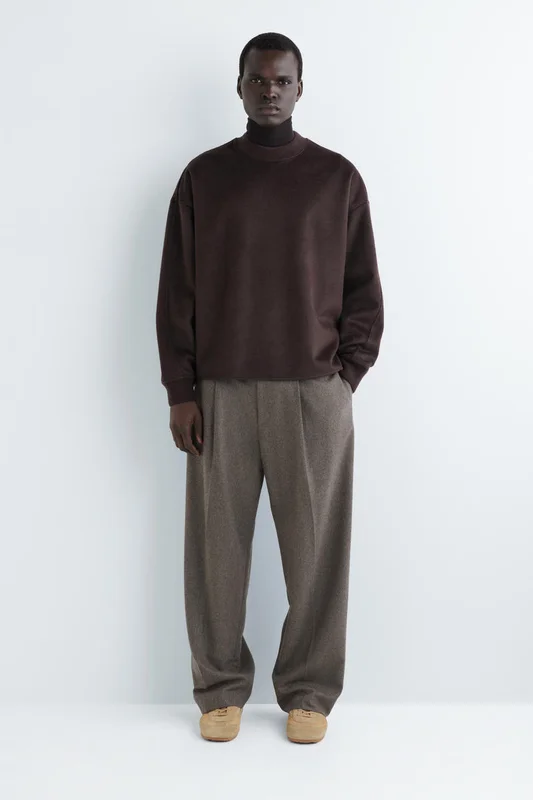 COS Oversized Merino-Wool Jersey Jumper in Brown - Men