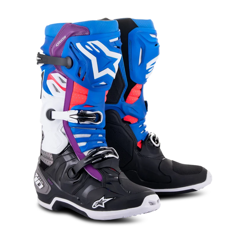 Buty Cross Alpinestars Tech 10 Supervented Czarny/Emaliowany Niebieski/Fioletowy 43