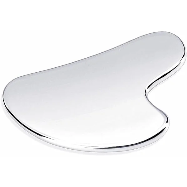 NuanChu Gua Sha-verktyg i rostfritt stål för ansiktet, Gua Sha-verktyg i metall, Massager för ansikts- och kroppsformning, Reducerare för dubbelhaka