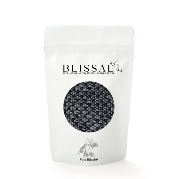 Blissal - Blissal eksfolierende badehåndklæde, Blissal eksfolierende badehåndklæde - sort 1 stk (23×100cm) sort 1 stk sort 1 stk