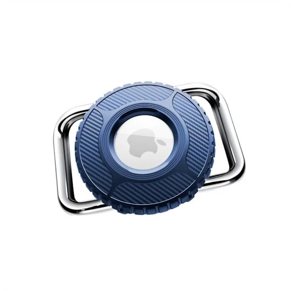 Halsbåndsholder kompatibel med Apple AirTag til hunde og katte - silikone PC metal med roterende spænde, vandtæt sleeve og anti-tab beskyttelse Blue