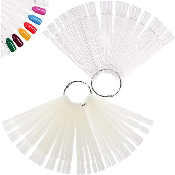 Nail Swatch 100 Pcs Nail Swatch Sticks Nail Color Display Nail Display Tips Nail Art Tips Sticks with Metal Ring