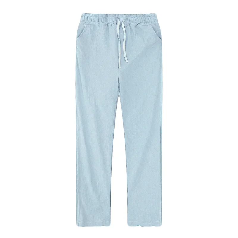 AliExpress - Männer Baumwolle Leinen Casual Hosen Baggy Streetwear Männer Jogger Sport Hosen Einfarbig Lange Gerade Trendy Hosen für Männer
