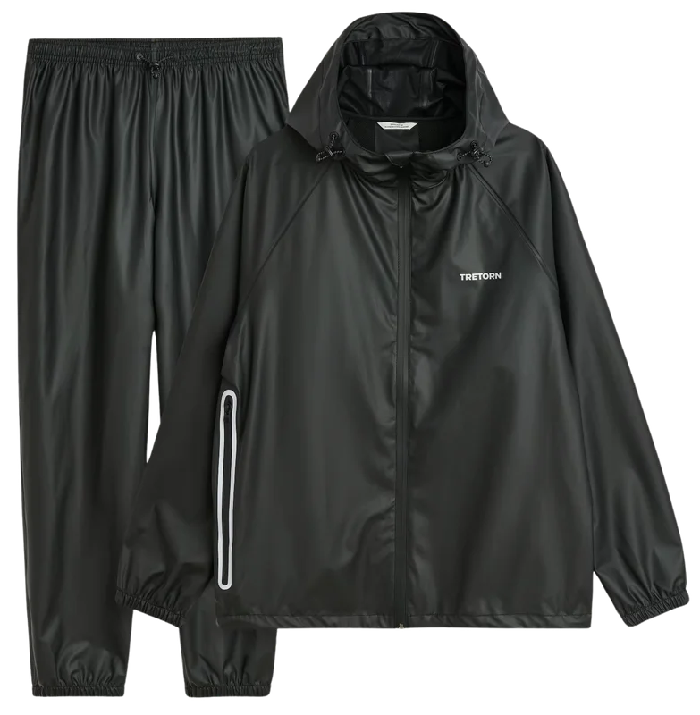 Tretorn Packable Rainbreaker Set Unisex sadeasu, Black