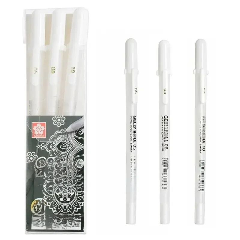 AliExpress - 1/3 Stück SAKURA Gelly Roll Gel-Stifte, Highlight-Marker für Journaling, Kunst, Zeichnen, klassische weiße Tinte, verschiedene Spitzen, 