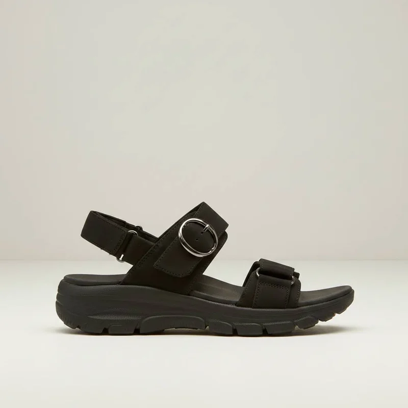 Skechers Easy Going Certified Charm Sandaler, str. 39 - Damesko, Sort - Vegansk læder og Yoga Foam indersål