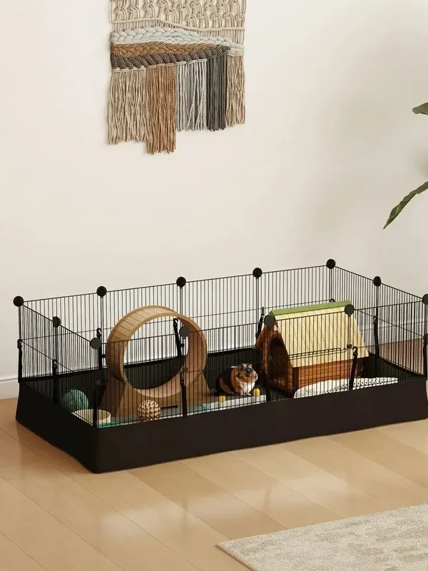 AliExpress - PawHut Enclos pour petits animaux, cage à lapin modulable, 12 panneaux avec tapis étanche, parc clôture pour animaux, intérieur
