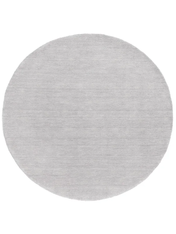 Plain (Single Colored) Large Handloom Rug - Silver Grey Ø 250 Wool