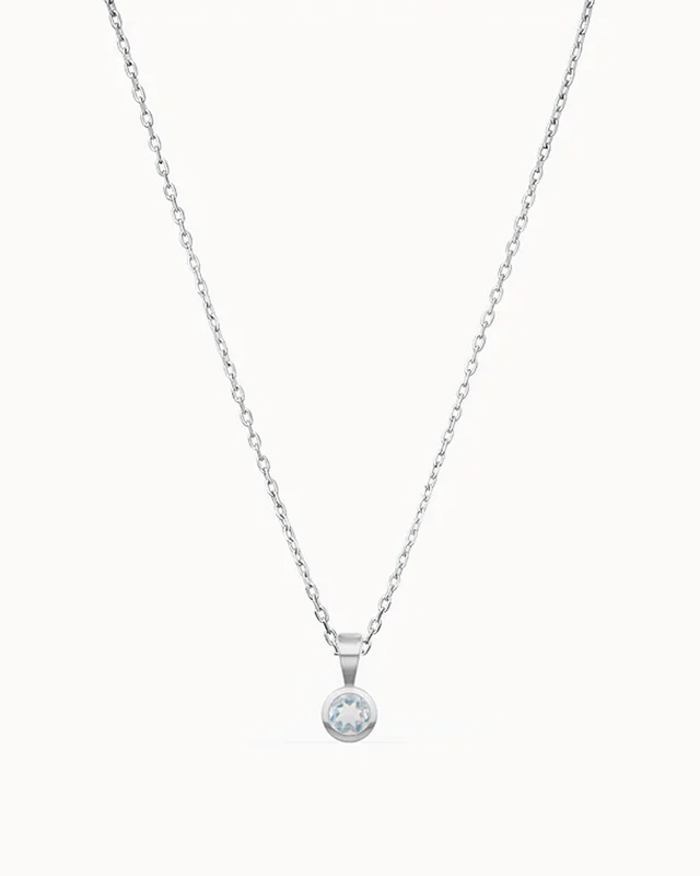Halsband med månadssten i 18K Vitguld