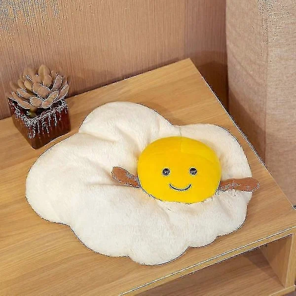 Kawaii Utstoppet Myk Stekt Egg Leke Plysj Baby Leke Utstoppet Tegneserie Posjert Egg Dukke Sovepute Pute Barn Gi Walkbee