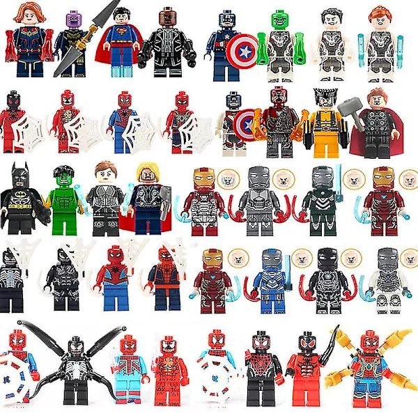 40 stk Avengers Minifigurer Byggeklosser Leksaker Actionfigurer Sett for Barn Fans Bursdagsgaver
