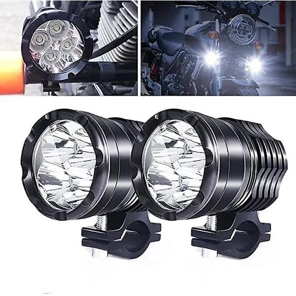 {xj}Motorcykelstrålkastare LED Extraljus, 40W Runda LED-strålkastare för Motorcykel Dimljus Projektor LED-strålkastare Extraljus 12V-24V