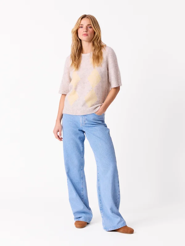 MATCH - Inez genser - Jean Paul - Str. XL - Dame - Gensere & Cardigans - Beige - 33% mohairull, 33% ull, 28% nylon - resirkulert og 6% elastan