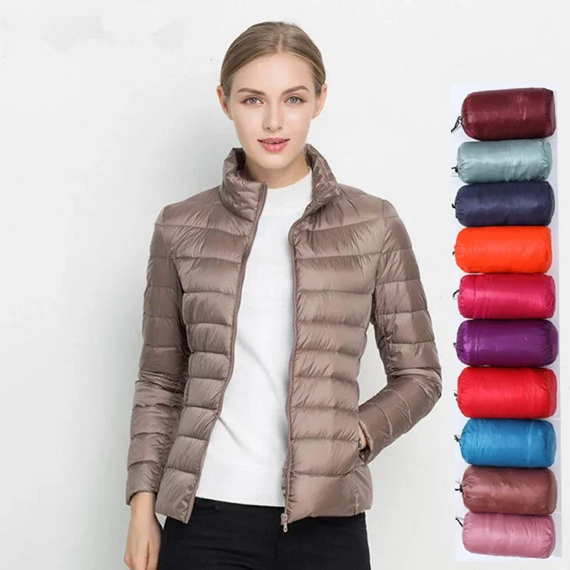 AliExpress - Doudoune Pliable Ultra Légère pour Femme, Doudoune Courte, Chaude, Coréenne, Slim Fit, 5XL, Combinaison 15 Couleurs, Mode Printemps