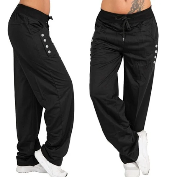 Dame Joggers Bukser Treningsdress Bottom Casual Gym Bukser black.k