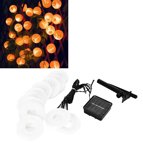 Lyhtyvalosarja Aurinkokäyttöinen Vedenpitävä 10 LED Lämmin Valkoinen Nylon Riippuvalaisimet Hääjuhliin