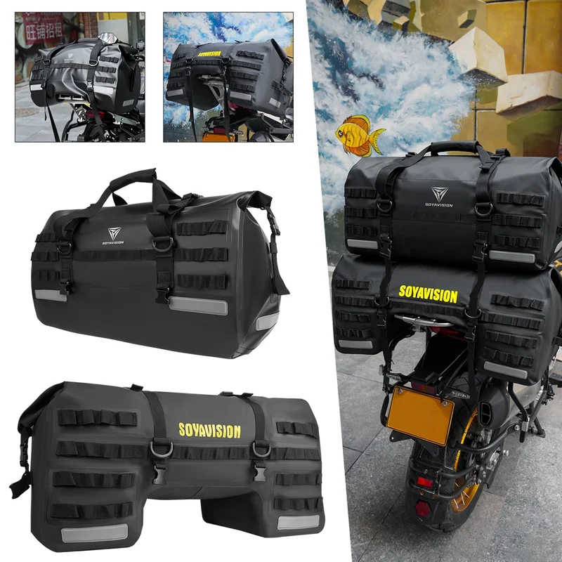 AliExpress - SOYAVISION 50L 70L 80L Motorrad Wasserdichte Hecktasche Reise Outdoor Gepäcktasche Motorrad Sitztasche