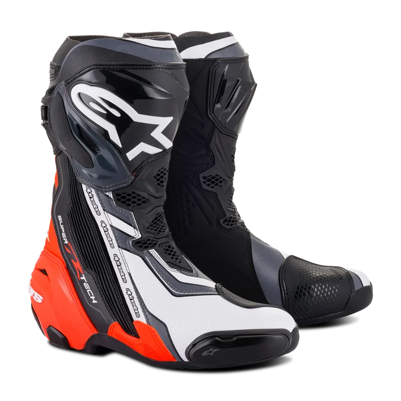 Alpinestars Supertech R MC Boots Black/Fluo Red/White/Grey 42