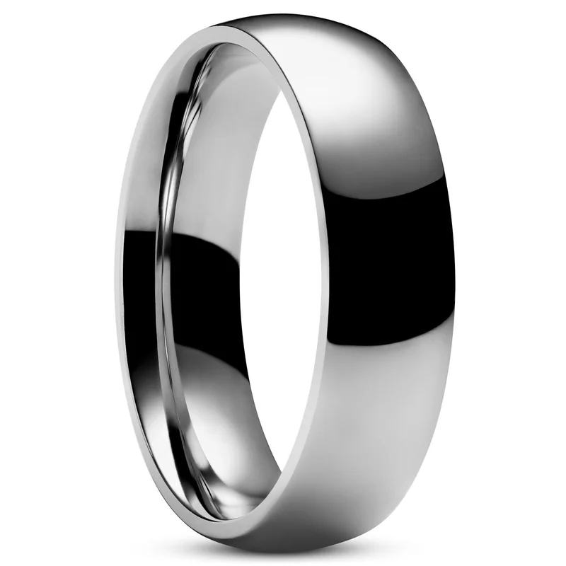 Anillo de titanio plateado Aesop Cade para hombres - Anillos de titanio