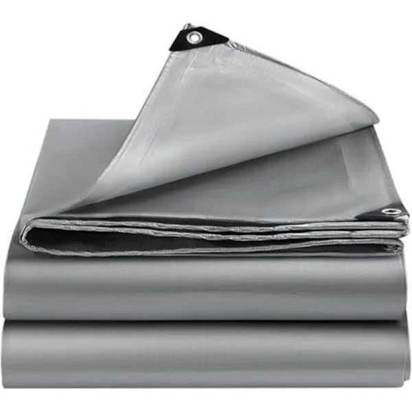 Vattentät presenning 2x3m Silver UV-beständig polyeten för lastbil Pergola Växthus Utomhus Trädgård Camping Möbler Kompatibel med Gazebo