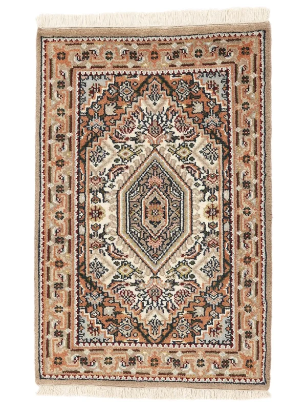 Oosters Bidjar Indiaas Vloerkleed 60X90 Bruin/Oranje Wol