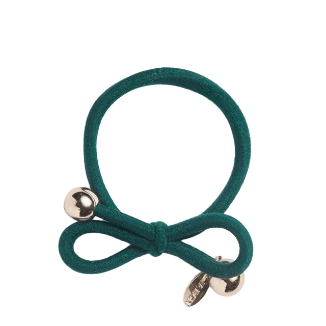IA BON Hair Tie with Gold Bead - Dark Green Accessoarer & tillbehör Dam Grön ONESIZE