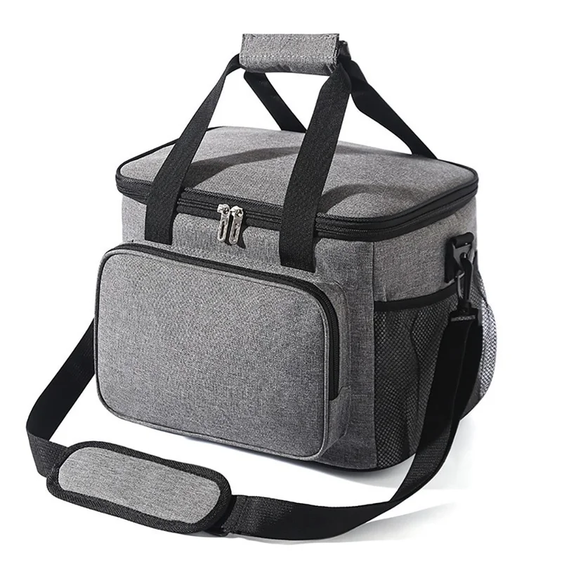 Kjølebag 25L med skulderstropp / stor isolert kjølebag / stor lunsjpose / kjølebag 35 cm / vanntett lunsjpose - Grå