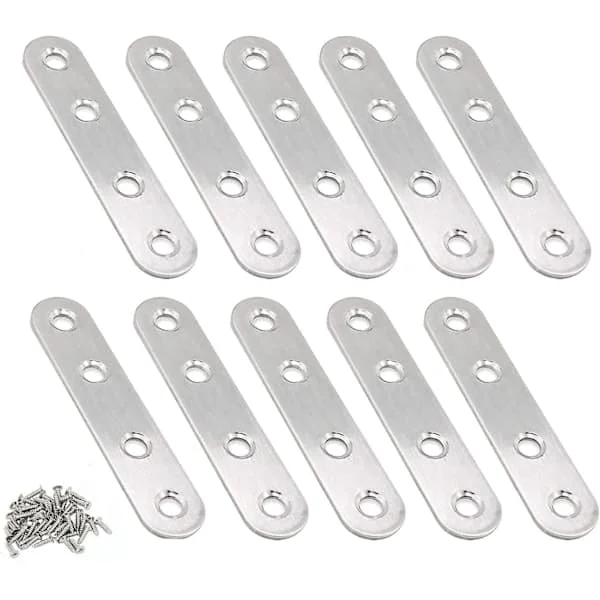 10-pack tabletthållare, vinkeljärn i rostfritt stål, silverplatta