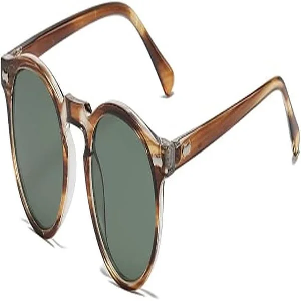 Retro Runde Polariserte Solbriller Herre Dame, Vintage Polariserte Solbriller Klassiske Trendy Shades Unisex UV-Beskyttelse_OF