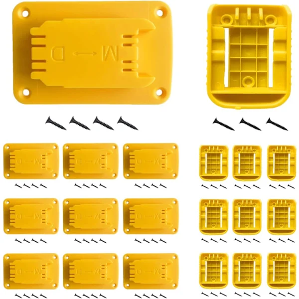 Værktøjsholdere Batteriholdere Beslag til Dewalt 20V Batteri Boremaskine Værktøj Gul 10 stk værktøjsholdere