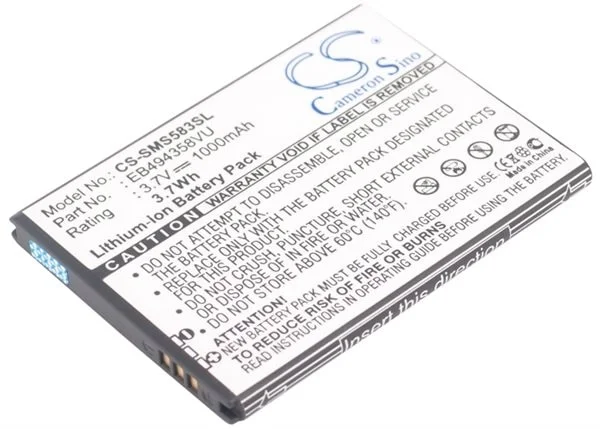 Batteri for SmartPhone, Mobil for Samsung GT-S5830, GT-S5830T, Cooper og andre.