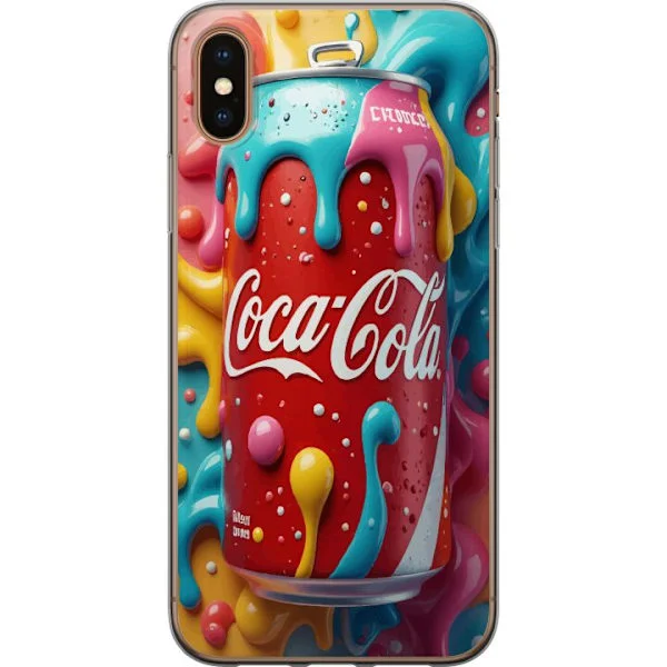 Kompatibelt Mobilskal till Apple iPhone XS Färgstark burk med rinnande färg och lekfulla stänk i pop art stil, perfekt för modern och kreativ design.