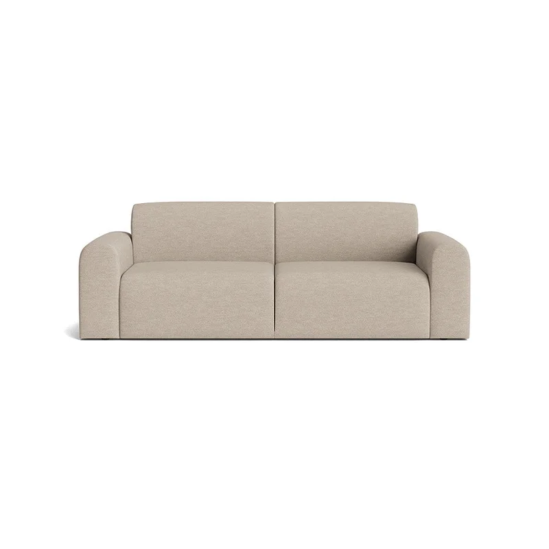 Interlude 3 personers sofa - Cona Beige - 230x100x75cm - Slidstærk Beige Sofa med PU skum, Nozag fjedre & høj komfort - 3 personers sofa