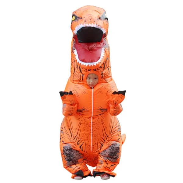 Uppblåsbar Dinosauriedräkt Cosplay Maskerad Halloween Barn Grön Vuxen Orange Barn Orange barn barn kids orange kids