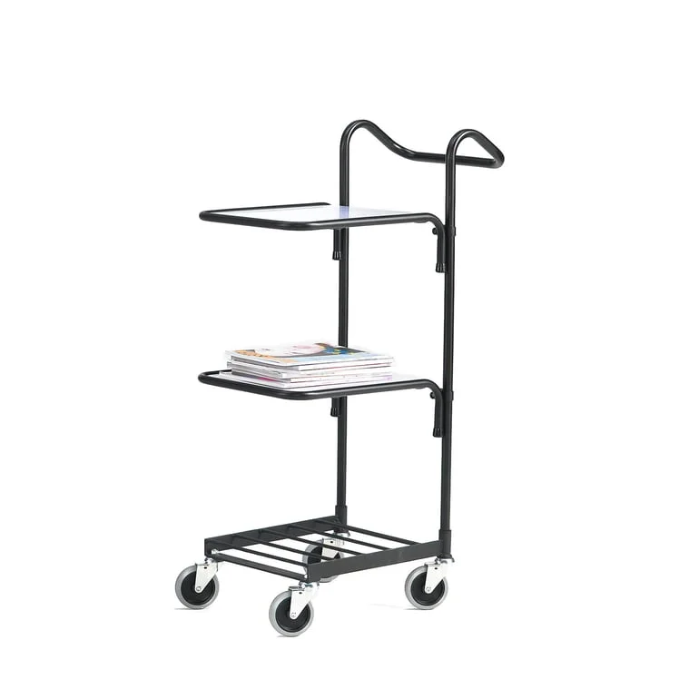 Plukvogn COMPACT, 2 hylder, sort