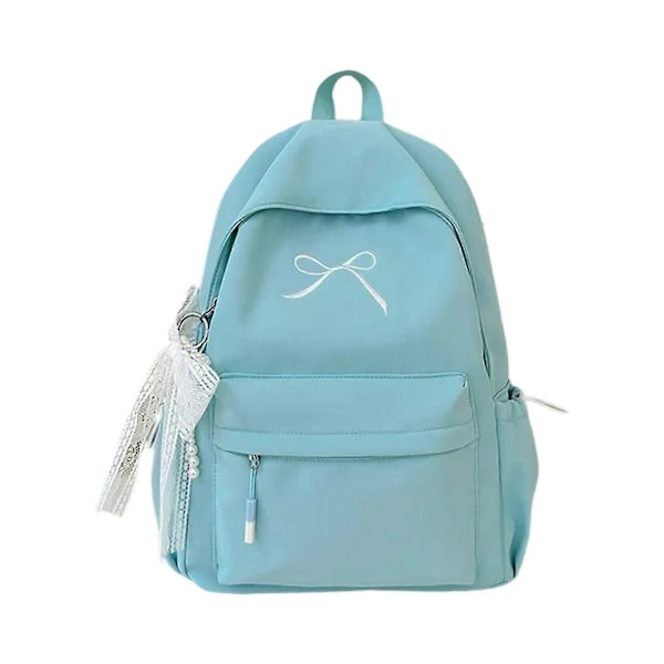 Bow Backpacks Travel Bag Large Capacity Casual Daypacks Student School Bag Japanese Style Backpacks for Women Girls Sky Blue