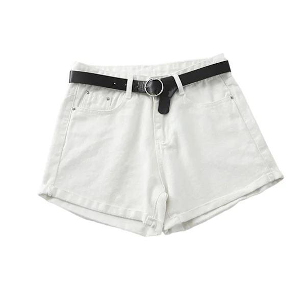 Dam Hög Midja Denimshorts Kvinnliga Korta Jeans Med Rem För Vardaglig Shopping Resor