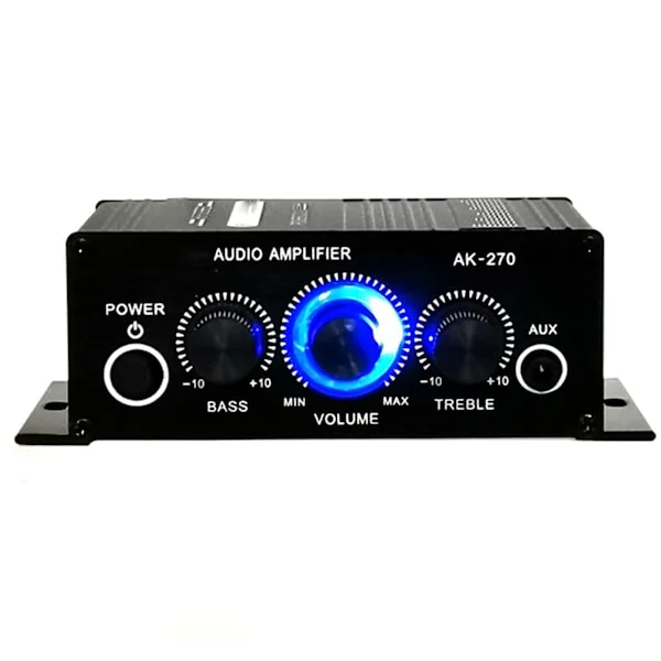 Mini forsterker 2 kanaler ren lyd kraftig bærbar liten stereo forsterker for bil hjem 12V