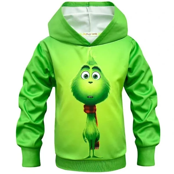 Barn Gutt The Grinch Hettegenser Julegenser Genser Grønn 11-12 År